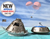 Apollo Ring Box - Cool Command Module Engagement or Proposal Ring Bearer Box - Geek Ring Stand for Nerdy Wedding - Lunar Rocket Jewelry Case