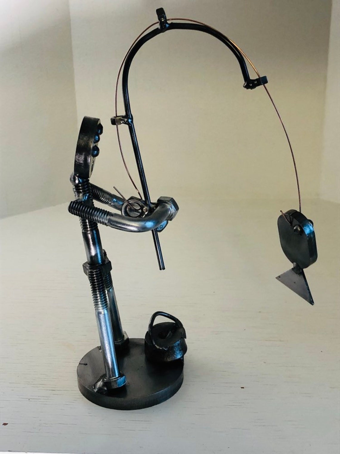 Metal Art Fisherman Etsy