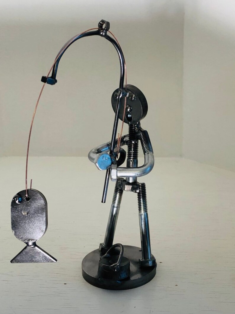 Metal Art Fisherman Etsy