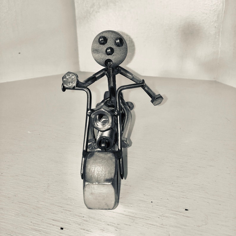 Welded Metal Art Motorcycle Rider/motorcycle/cycle Etsy