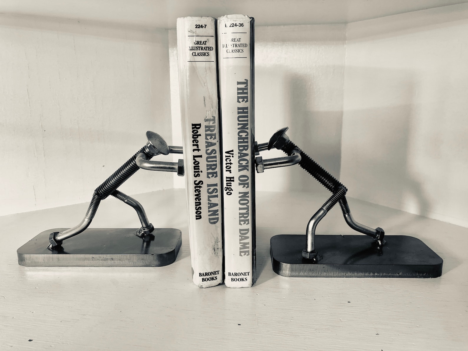 Bookends/recycled Metal Book Ends Etsy