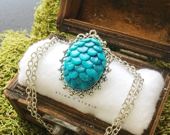 Teal Blue Dragon Egg Necklace, Game of Thrones Jewelry, Dragon Eggs Game of Thrones Eggs, Dragon Necklace Game of Thrones Gift, Geek