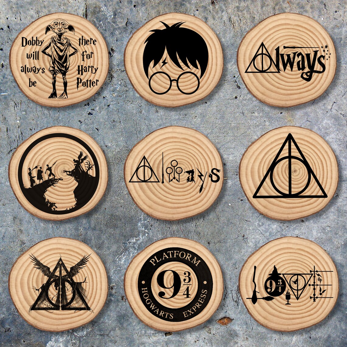 Harry Potter Wood Coaster Farmhouse Coaster Wood Slice Etsy
