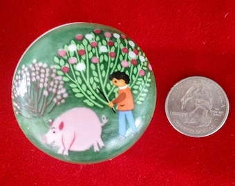 Porcelain Dish - Trinket Dish - Vintage Trinket Dish - Little Trinket Dish - Vintage Trinket Box - Covered Trinket Dish - Signed Lidded Dish