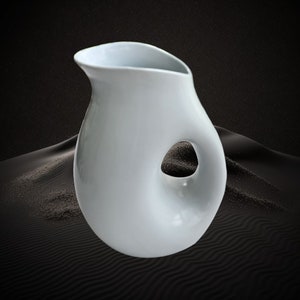 Modern White Ceramic Vase - Unique Minimalist Vase