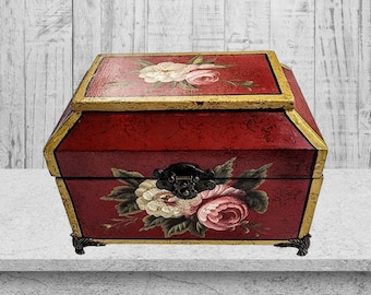 Vintage Painted Jewelry Keepsake Box