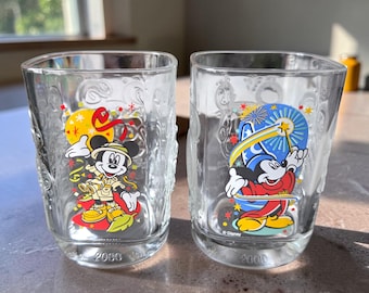 McDonalds Walt Disney World | Y2K Millennium Celebration Collection Glasses | Set of 2
