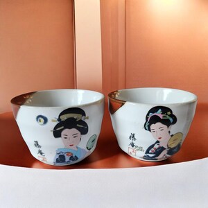 Chinese Sake Teacup Set - Colorful Asian Pottery