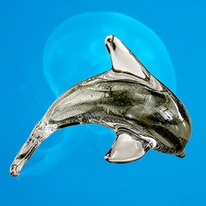 Dolphin Figurine ~ Murano Style Art Glass Collectible Dolphin