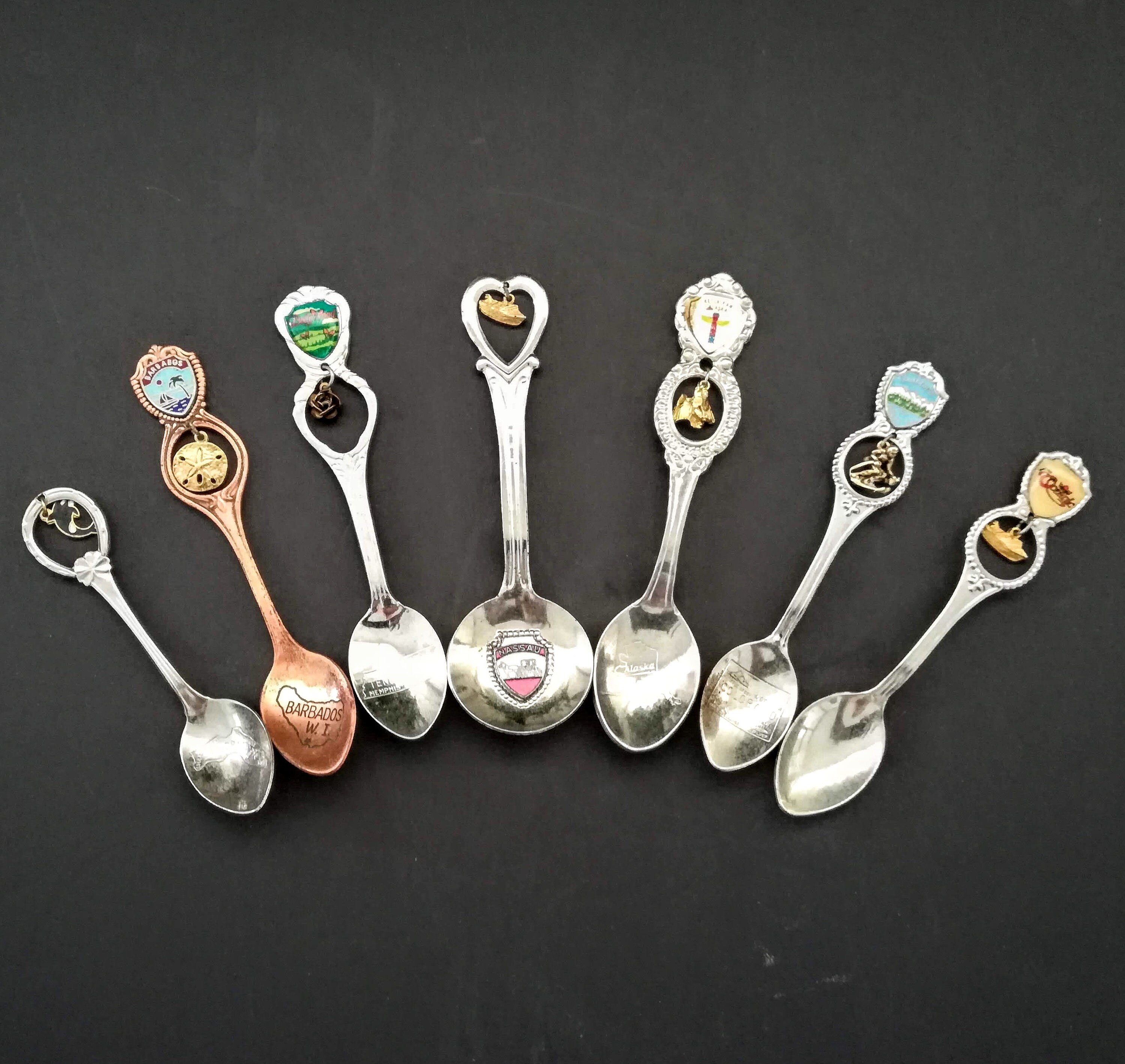 Vintage collectible silver travel souvenir spoons Etsy