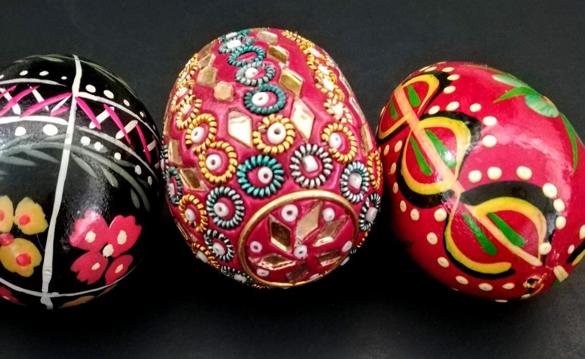 Wooden egg collection Russian painted Easter eggs Etsy