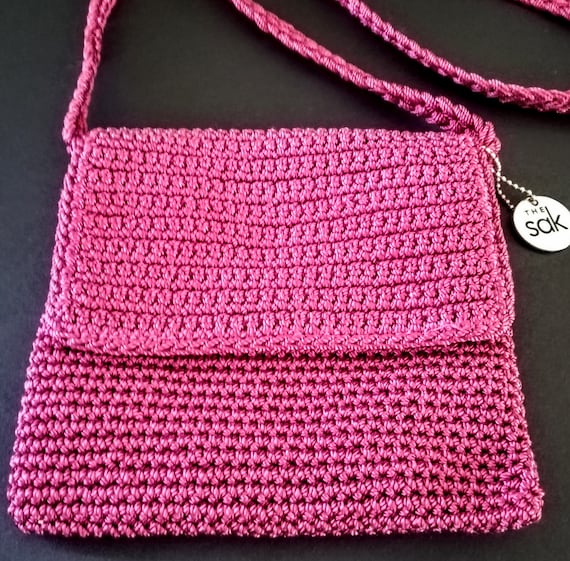 The Sak Purse ~ Maroon Shoulder Bag Crochet Tote - image 2