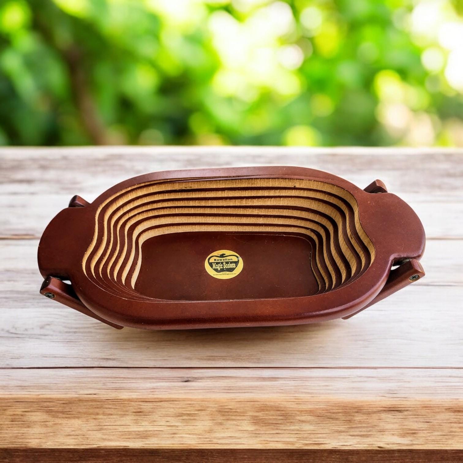 Hawaii Magic Wooden Spiral Folding Basket - Etsy
