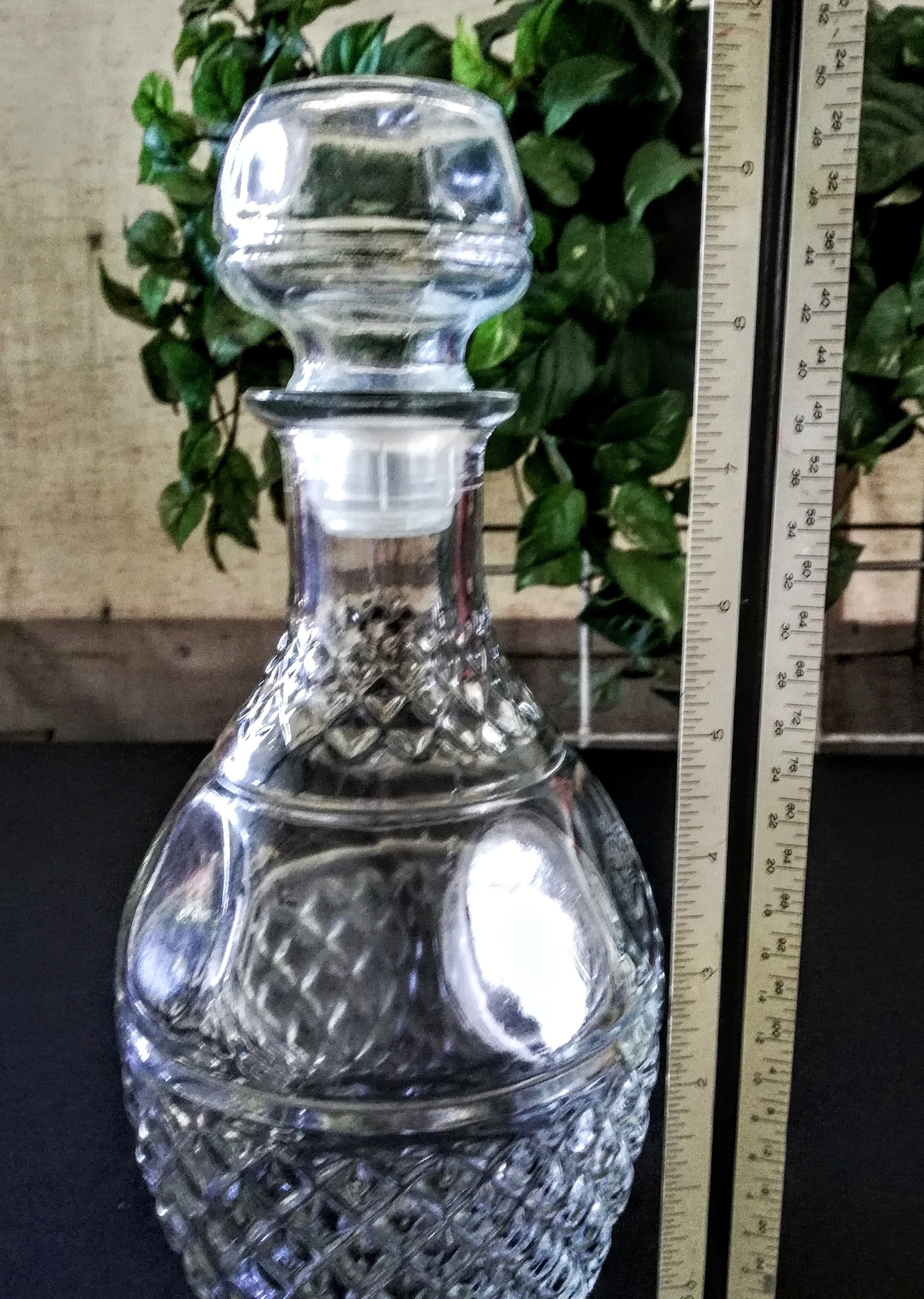 Crown Royal clear glass liquor decanter with stopper Vintage Etsy
