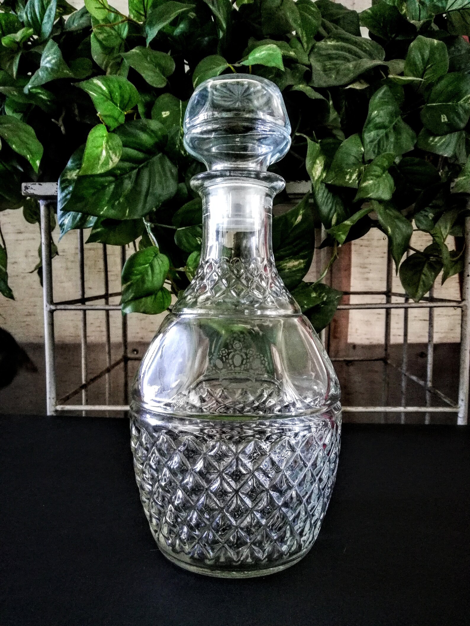 Crown Royal clear glass liquor decanter with stopper Vintage Etsy