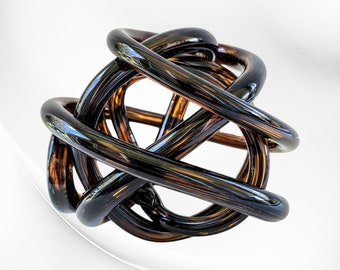 Abstract Glass Knot Sculpture ~ Modern Tabletop Decor