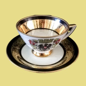 Porcelain Austria Teacup ~ Gold Rim Bone China Cup