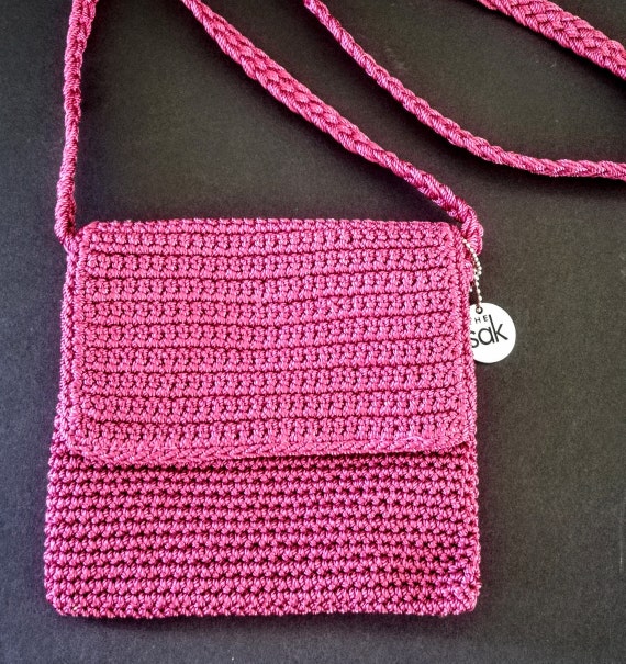 The Sak Purse ~ Maroon Shoulder Bag Crochet Tote - image 1