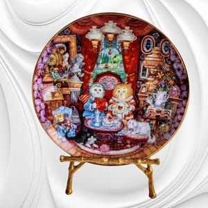 Valentines Plate by Bill Bell ~ Whisker Wuv ~ Limited Edition Franklin Mint Collector Plate