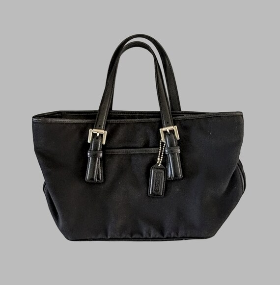 Vintage Coach Black Leather Top Handle Satchel Bag Gem