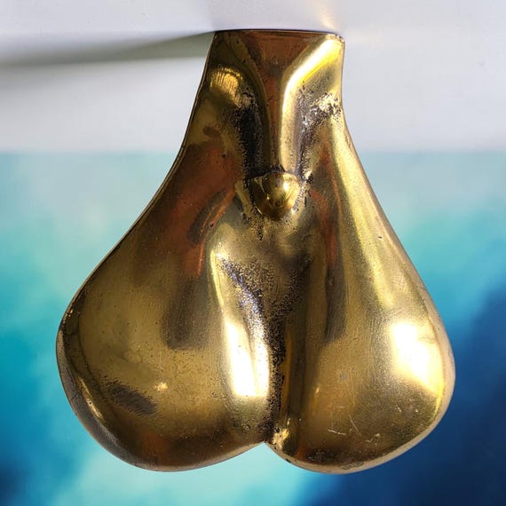 Abstract Brass Sculpture or Trivet | Human Anatomy Paperweight