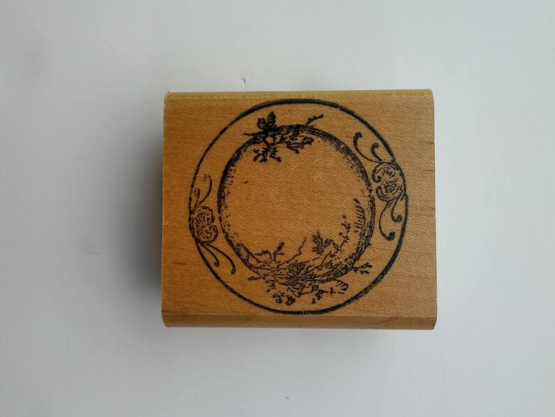 Floral Ink Stamp Wooden Rubber Ink Stamp Inking Crafts