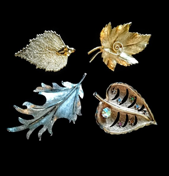 Jewelry LOT Leaf Brooches Vintage Estate Costume Brooches Etsy