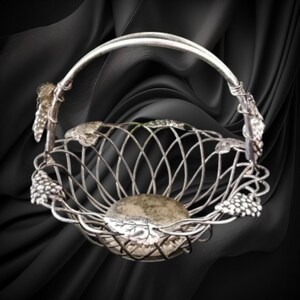 Silver Plated Wire Easter Fruit Basket ~ Mid Century