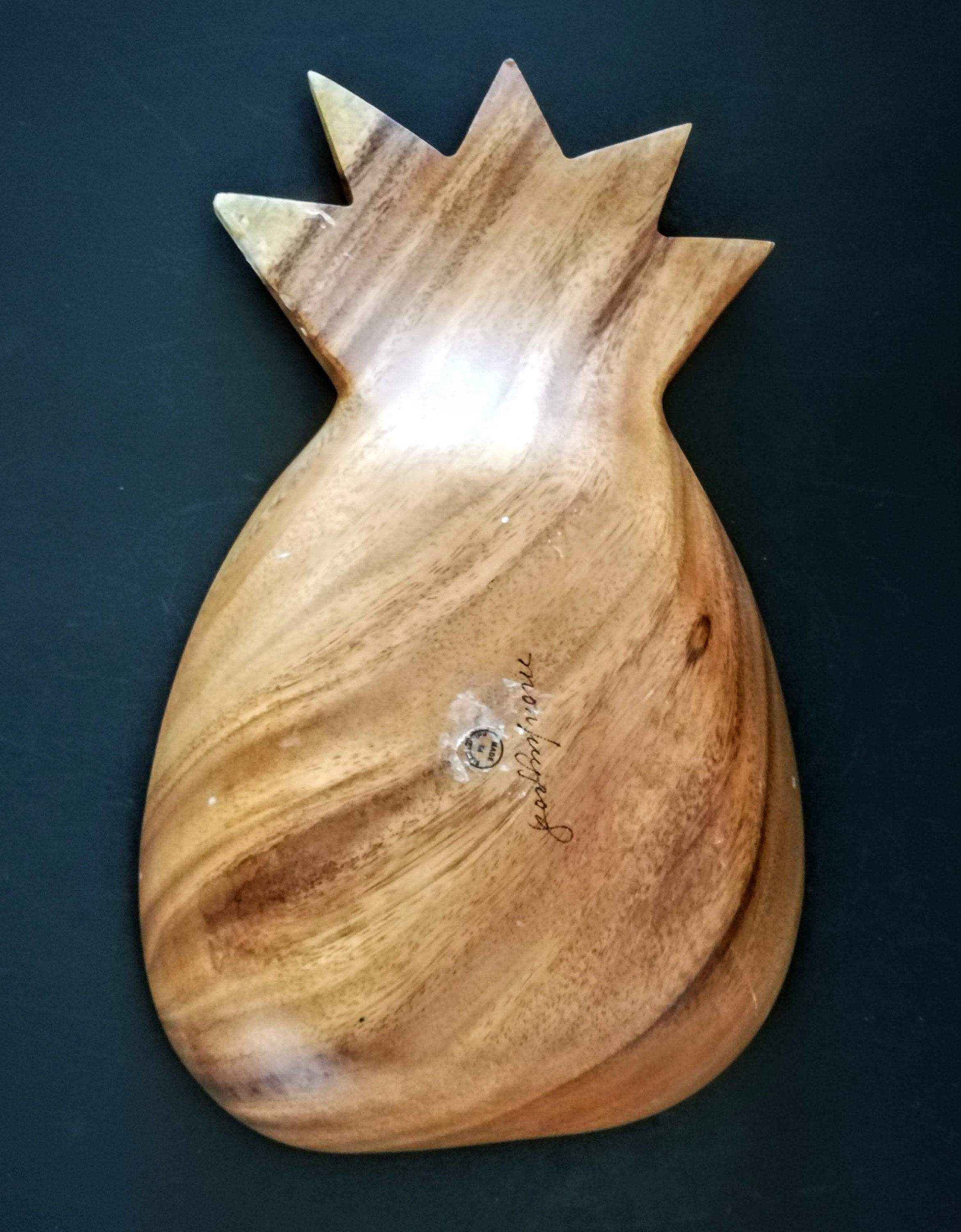 Pineapple Serving Bowl Vintage Monkeypod Wood Fruit Bowl Etsy