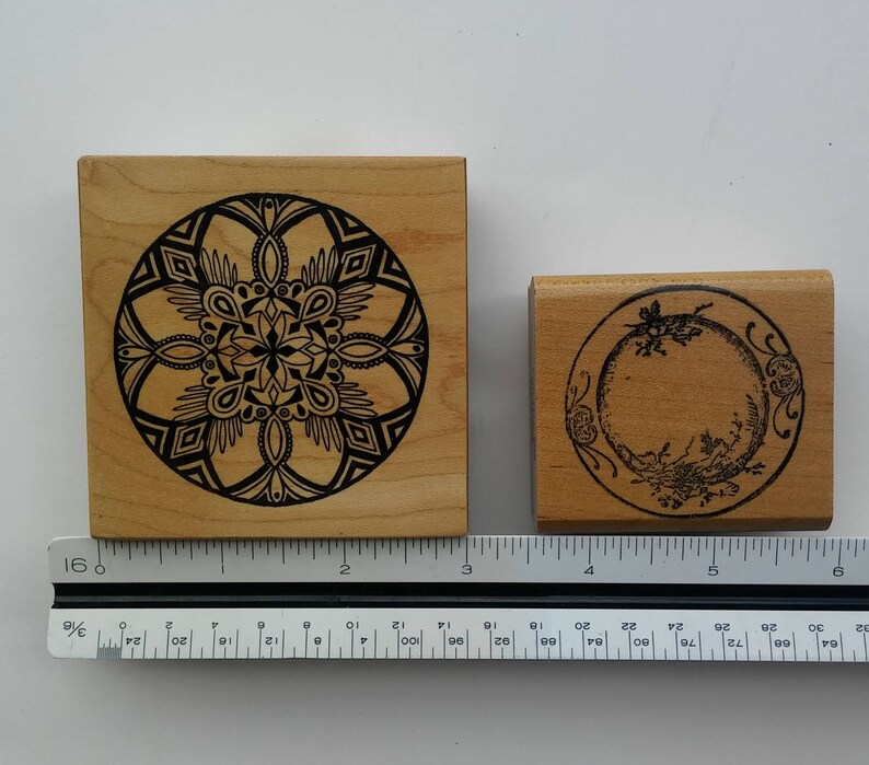 Floral Ink Stamp Wooden Rubber Ink Stamp Inking Crafts