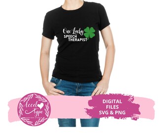 One Lucky SLP SVG, Speech Therapist, Cut File SVG, Cricut Cut File.