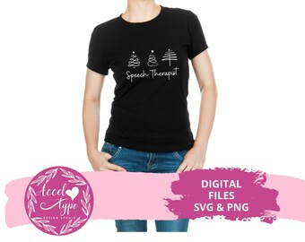 SLP Christmas Tree SVG, Speech Language Pathology Cut File SVG, Cricut Cut File.