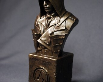 Custom Sculpted Fan Art ARNO ASSASSIN'S CREED Faux Bronze Bust | 6.30 inches | 16.0 cm