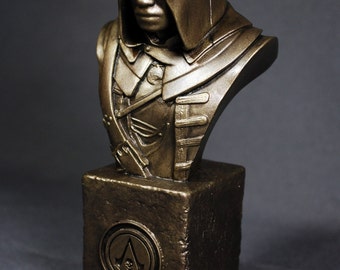 Custom Sculpted ADEWALE ASSASSIN'S CREED Faux Bronze Bust | 6.30 inches | 16.0 cm