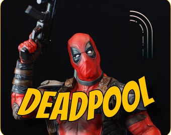 DEADPOOL X-MEN Wade Wilson Custom Collectible Solid Resin Statue 1:4 Scale