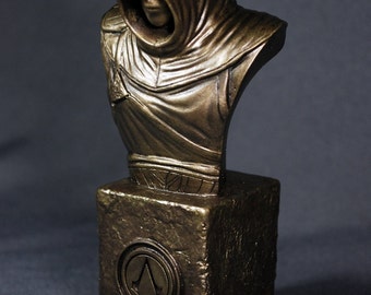 Custom Sculpted Fan Art Inspired by ALTAIR ASSASSIN'S CREED Faux Bronze Bust | 6.30 inches | 16.0 cm
