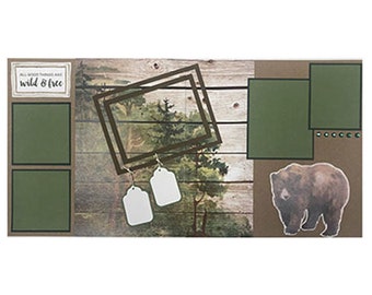 Wild and Free Bear Scrapbook Page Kit