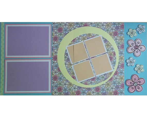 DIY Scrapbook Kit with Embelishments - Pastel Graden Theme 