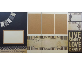 Live Simply Love Deeply Wedding Love Scrapbook Page Kit