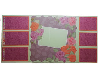 Orange and Pink Roses Formal Scrapbook Page Kit