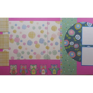 Owls and Circles Girl Scrapbook Page Kit