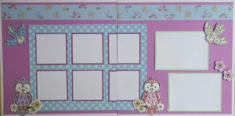 Pastel Birds Spring Scrapbook Page Kit