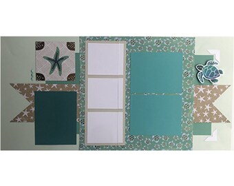 Starfish and Turtle Beach Scrapbook Page Kit