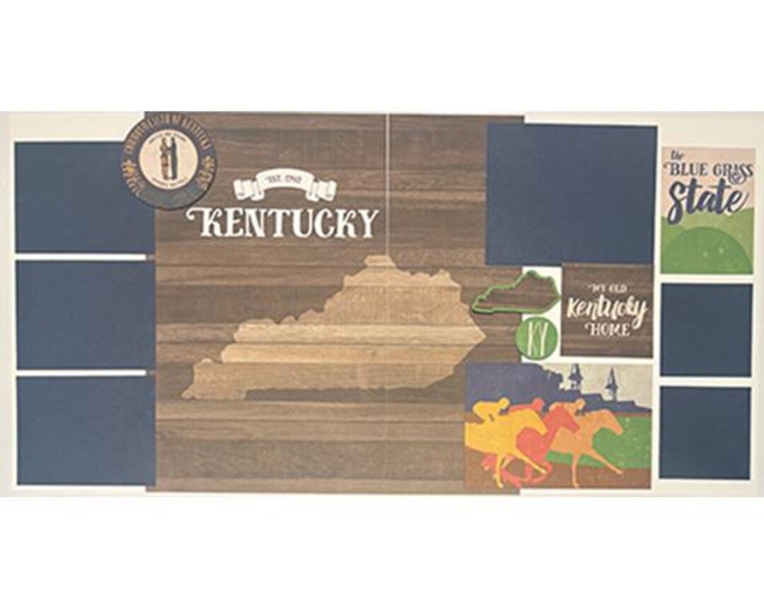 The Bluegrass State Kentucky Scrapbook Page Kit - Etsy