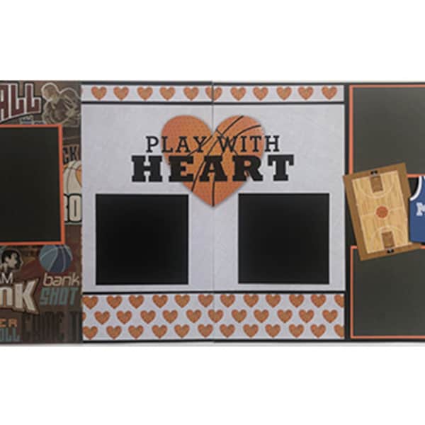 Basketball - Play with Heart Scrapbook Page Kit