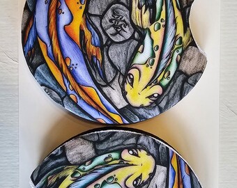 Car Coasters "Magical Koi"