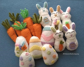 Handmade Felt Easter Mini Ornaments