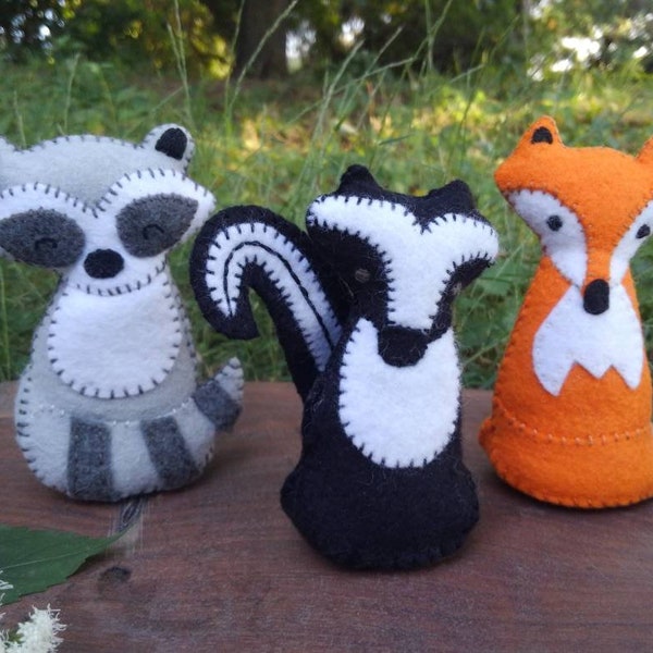 Handmade Felt Woodland Forest Animal Set