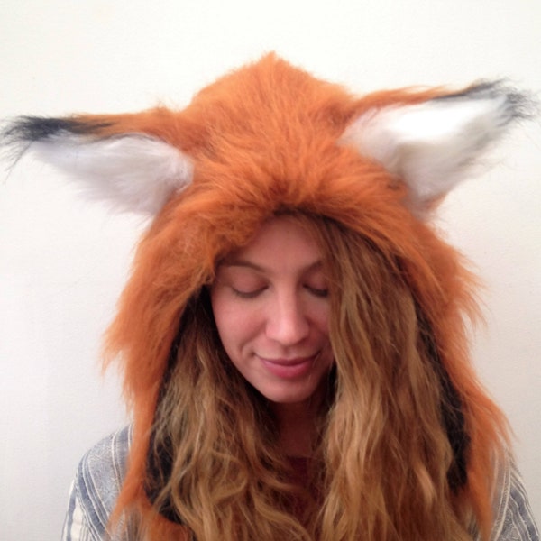 Furry Fox Hood, Festival Fox Ears, Animal Fancy Dress