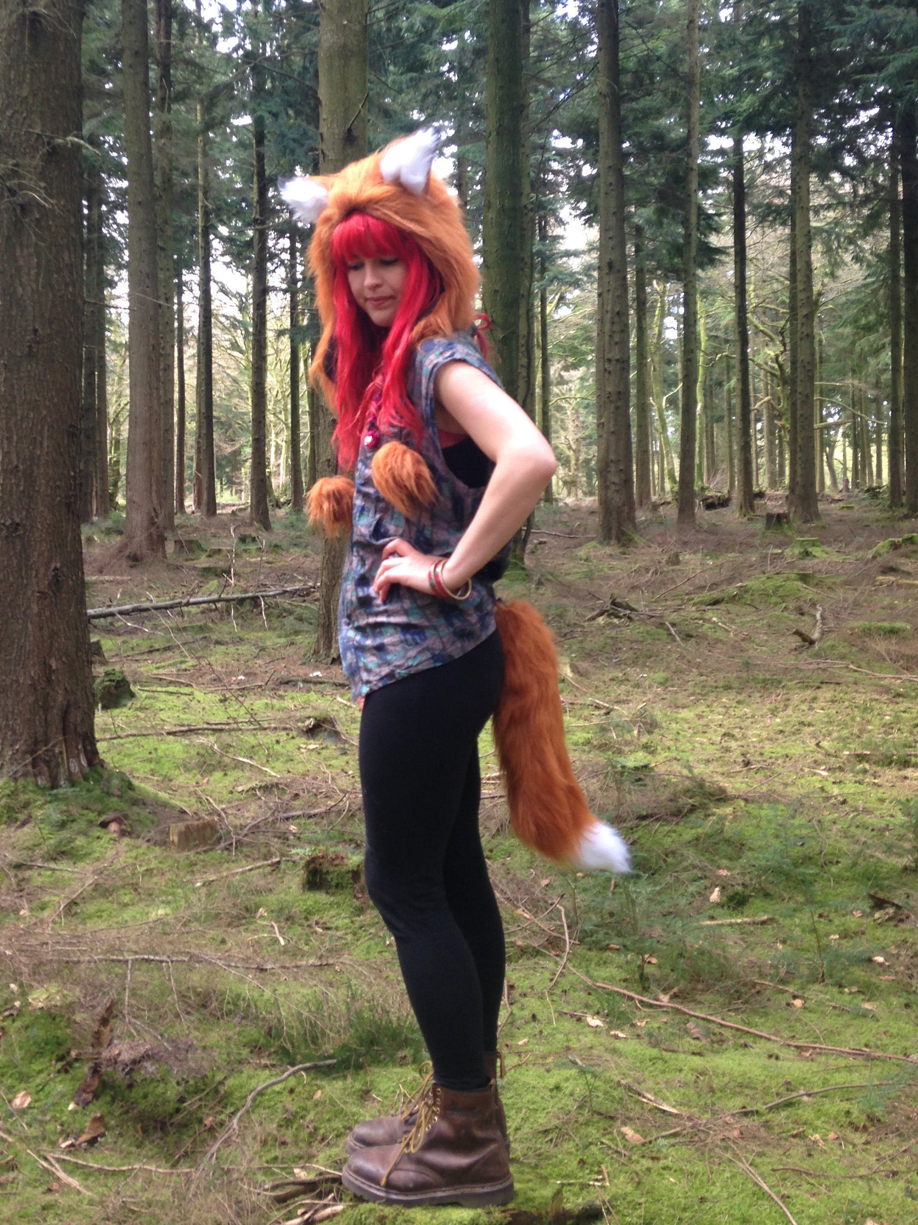 Fox Tail Costume Fur Clip On Cosplay Etsy UK